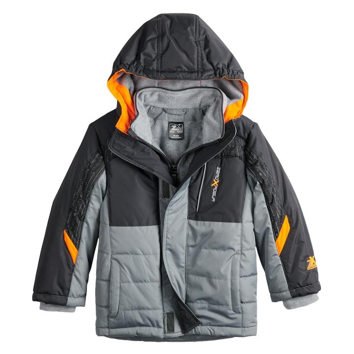 Boys 4-7 Zeroxposur Ashton Reflective Quilted Heavyweight Jacket, Size: Medium, Silver