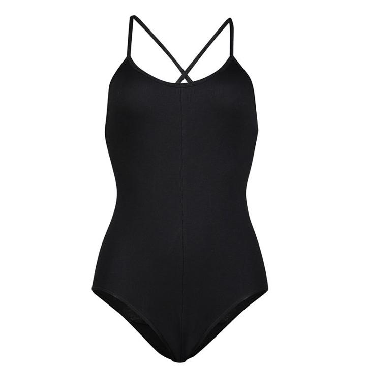 Juniors' Lemon & Bloom Ribbed Low Back Bodysuit, Teens, Size: Medium, Black