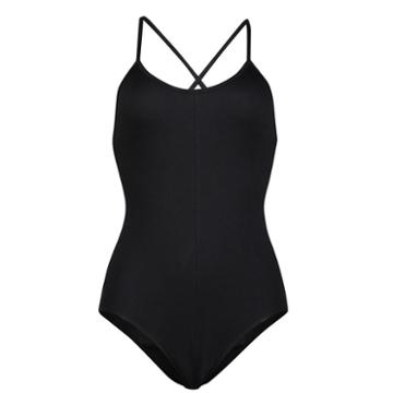 Juniors' Lemon & Bloom Ribbed Low Back Bodysuit, Teens, Size: Medium, Black