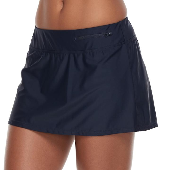 Women's Zeroxposur Solid Skirtini Bottoms, Size: 6, Blue