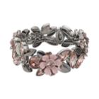 Simply Vera Vera Wang Simulated Crystal Floral Stretch Bracelet, Women's, Pink
