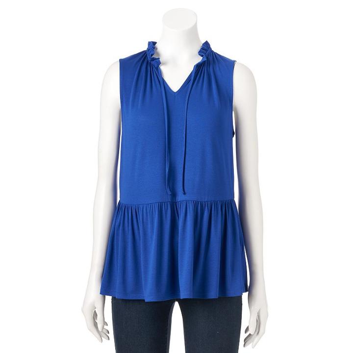 Women's Elle&trade; Ruffle Peplum Top, Size: Medium, Blue