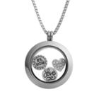 Blue La Rue Crystal Stainless Steel 1-in. Round #1 Mom Charm Locket - Made With Swarovski Crystals, Women's, Grey