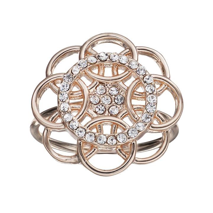 Lc Lauren Conrad Overlapping Circle Flower Ring, Women's, Light Pink