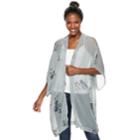 Women's Apt. 9&reg; Fall Bouquet Print Chiffon Kimono, Grey
