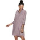 Juniors' So&reg; Utility Shirtdress, Teens, Size: Small, Lt Purple