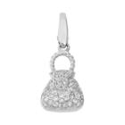 Giorgio Martello Cubic Zirconia Sterling Silver Purse Charm, Women's, White