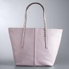 Simply Vera Vera Wang Langly Studded Leather Tote, Women's, Med Purple