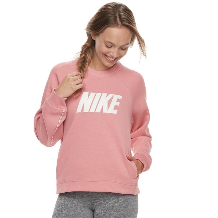 Women's Nike Sportswear Crew Neck Sweatshirt, Size: Medium, Light Pink