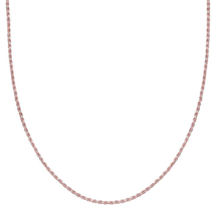 Primrose 14k Rose Gold Over Silver Rope Chain Necklace, Women's, Size: 24, Pink