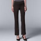 Women's Simply Vera Vera Wang Everyday Luxury Pull-on Ponte Bootcut Pants, Size: Xl, Dark Brown