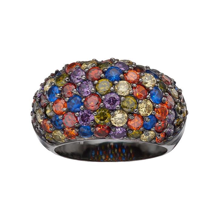 Sophie Miller Lab-created Blue Spinel & Cubic Zirconia Dome Ring, Women's, Size: 5, Multicolor