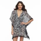 Women's Beach Scene Leaf Caftan Cover-up, Size: Xl, Oxford