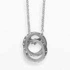 Lavish By Tjm Sterling Silver Interlocking Ring Pendant - Made With Swarovski Marcasite, Women's, Size: 18, Black
