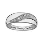 Sweet Sentiments Sterling Silver Diamond Accent Band - Men, Size: 8, White