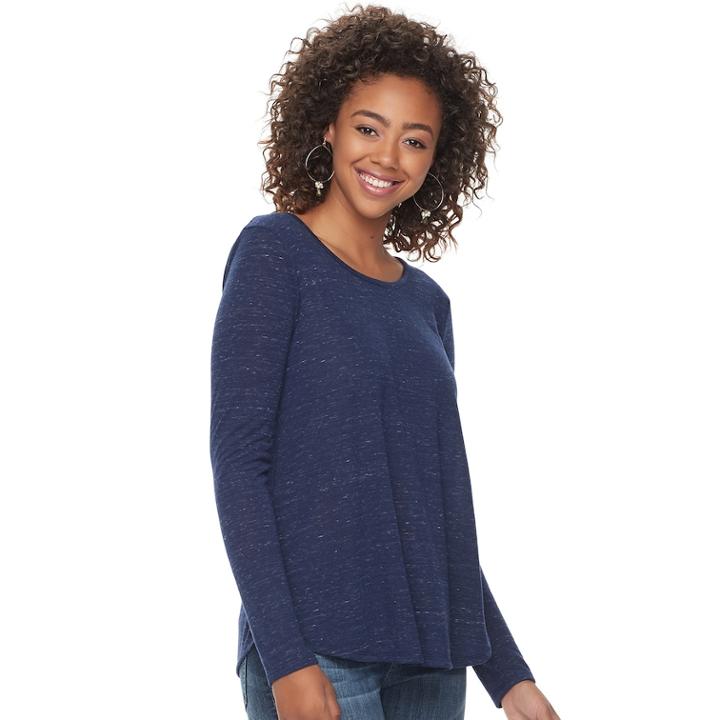 Juniors' So&reg; Cross Back Tee, Teens, Size: Medium, Blue