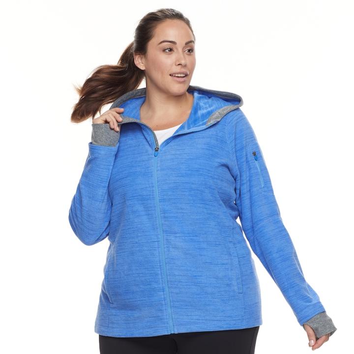 Plus Size Tek Gear Microfleece Full-zip Hoodie Jacket, Women's, Size: 3xl, Med Blue
