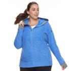 Plus Size Tek Gear Microfleece Full-zip Hoodie Jacket, Women's, Size: 3xl, Med Blue