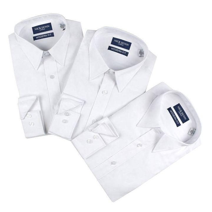 Men's Nick Dunn 3-pack Modern-fit Dress Shirts, Size: L-32/33, White