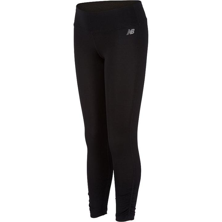 Girls 7-16 New Balance Sueded Jersey Performance Tights, Size: 7-8, Black