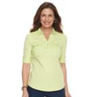 Women's Croft & Barrow&reg; Utility Polo, Size: Xl, Med Green
