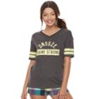 Juniors' So&reg; Pajamas: Naptime Squad Football Graphic Tee, Teens, Size: Xs, Med Grey