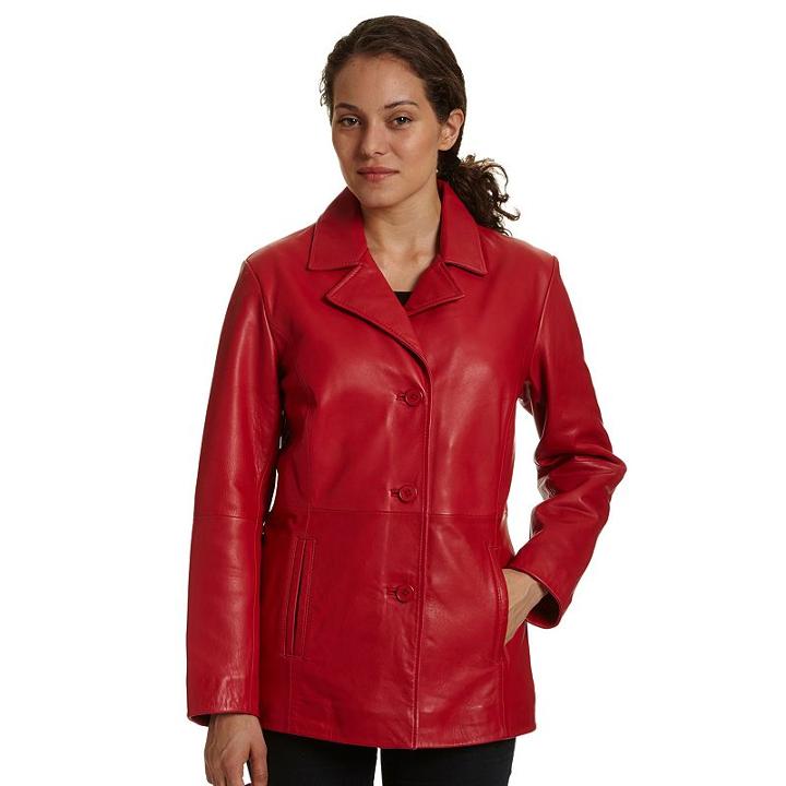 Women's Excelled Leather Jacket, Size: Xl, Red
