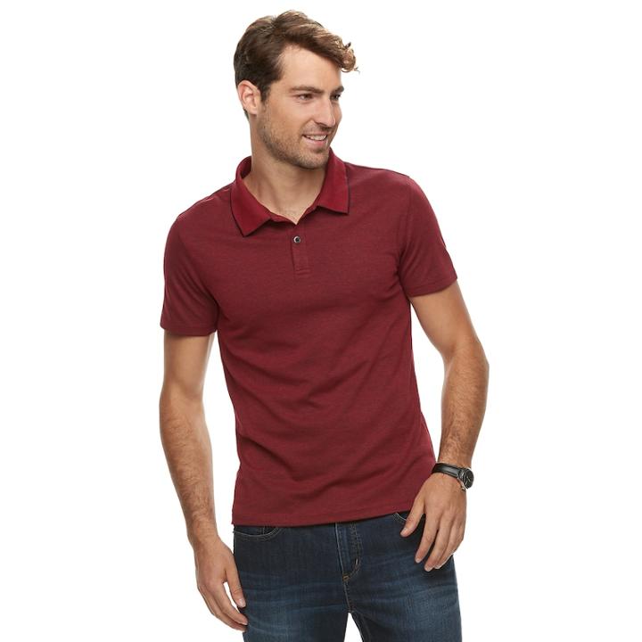 Men's Apt. 9&reg; Soft Touch Birdseye Pique Polo, Size: Large, Med Red