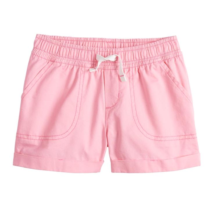 Girls 4-10 Jumping Beans&reg; Solid Cuffed Twill Shorts, Size: 5, Brt Pink