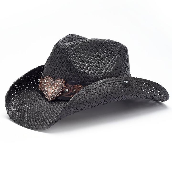 Peter Grimm Flint Rhinestone Cowboy Hat, Women's, Black