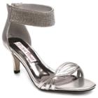 2 Lips Too Too Engaged Women's Ankle Strap High Heels, Size: Medium (7), Silver