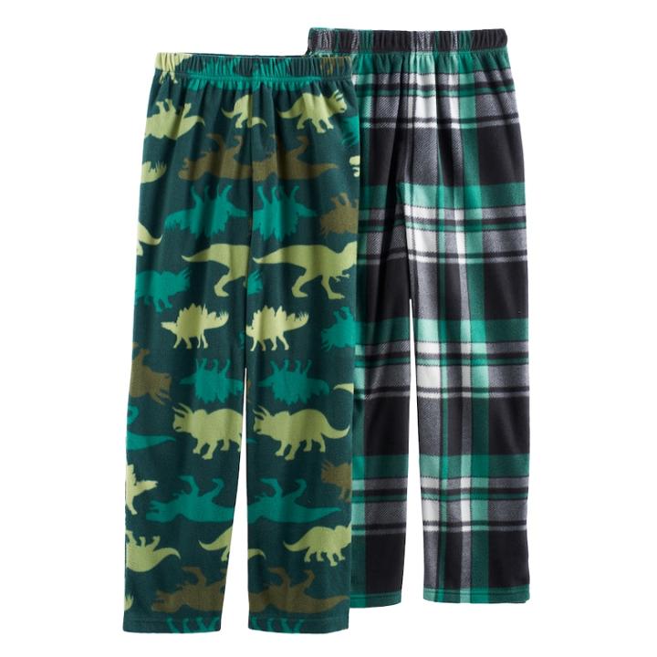 Boys 6-18 Cuddl Duds 2-pack Dino Lounge Pants, Size: 6-7, Green Oth