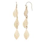 Lc Lauren Conrad Openwork Leaf Linear Earrings, Women's, Gold