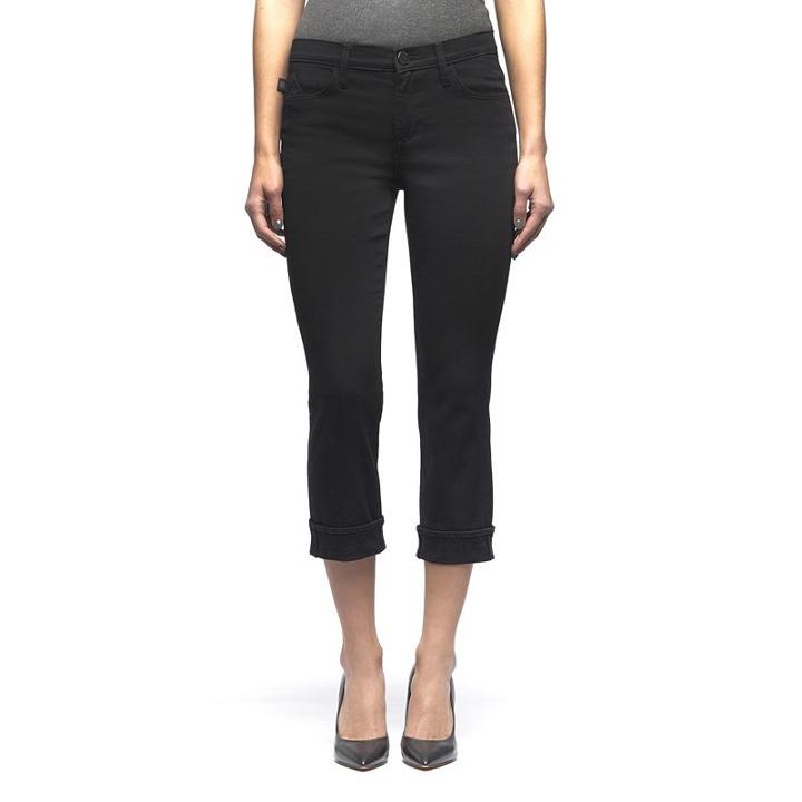 Women's Rock & Republic&reg; Kendall Cuffed Capri Jeans, Size: 16, Black