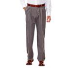 Men's Haggar&reg; Work To Weekend&reg; Classic-fit Pleated Expandable Waist Pants, Size: 44x29, Silver