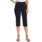 Women's Gloria Vanderbilt Naomi Twill Mid-rise Capris, Size: 12, Black
