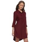Juniors' So&reg; Twill Utility Shirt Dress, Teens, Size: Xs, Red