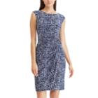Women's Chaps Geometric Twist Knot Dress, Size: Medium, Blue (navy)