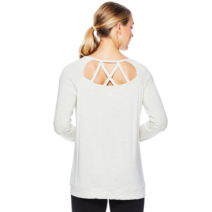 Women's Gaiam Ruby Strappy Back Yoga Tunic, Size: Large, Grey