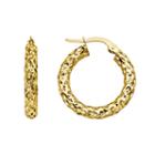 Everlasting Gold 14k Gold Mesh Hoop Earrings, Women's, Yellow