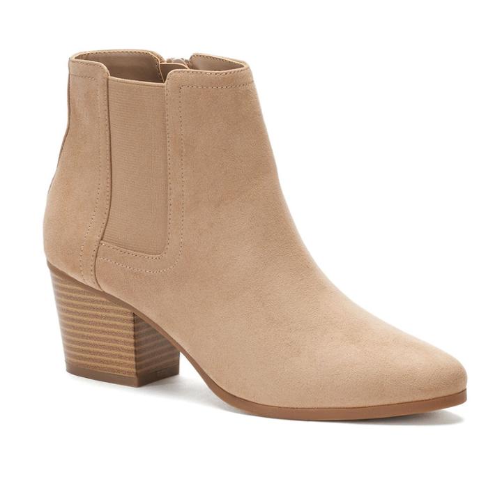 Apt. 9&reg; Lawyer Women's High Heel Ankle Boots, Size: 9, Dark Beige