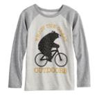 Boys 4-8 Jumping Beans&reg; Bear On A Bike Raglan Graphic Tee, Size: 7, Brown/gr (oat/ Gr)