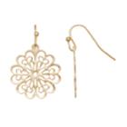 Lc Lauren Conrad Nickel Free Filigree Flower Drop Earrings, Women's, Gold