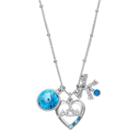 Charming Inspirations Mom Heart & Bow Charm Necklace, Women's, Blue
