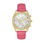 Caravelle New York By Bulova Women's Crystal Leather Chronograph Watch - 44l169, Pink
