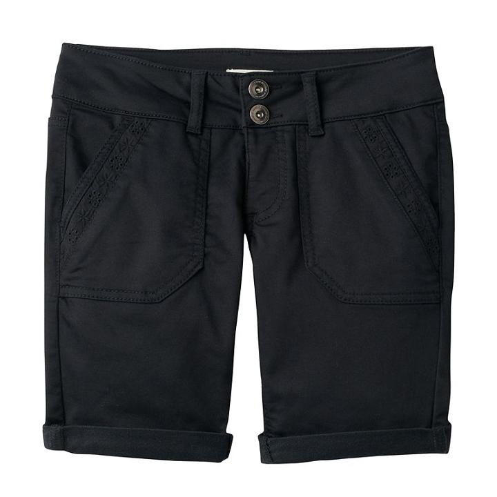 Girls 7-16 So&reg; Lace Trim Bermuda Twill Shorts, Girl's, Size: 14, Black