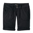 Girls 7-16 So&reg; Lace Trim Bermuda Twill Shorts, Girl's, Size: 14, Black
