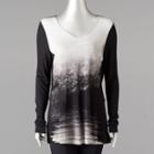 Women's Simply Vera Vera Wang Print Tee, Size: Xl, Black