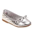 Rugged Bear Girls' Cap-toe Ballet Flats, Girl's, Size: 2, Silver