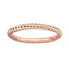 Stacks And Stones 18k Rose Gold Over Silver Twist Stack Ring, Women's, Size: 6, Pink